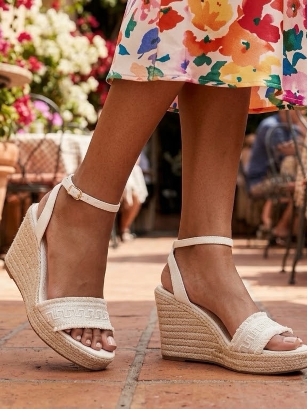 ALDO Cream Woven Ankle-Strap Sandals Women’s Casual Shoes